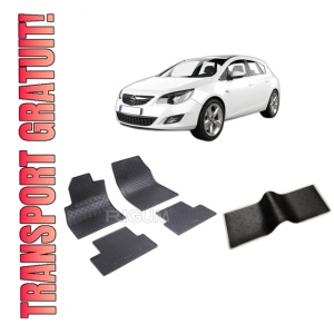 Set 5 covorase OPEL ASTRA J din 10.2009-10.2015, cu covoras tunel median, CAROSERIE HATCHBACK, Presuri cauciuc 100%, compatibil cu autoturismul OPEL ASTRA J, Rigum