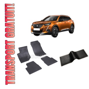 Set 5 covorase PEUGEOT 2008 II din 01.2020-PREZENT, cu covoras tunel median, CAROSERIE SUV, Presuri cauciuc 100%, compatibil cu autoturismul PEUGEOT 2008 II, Rigum
