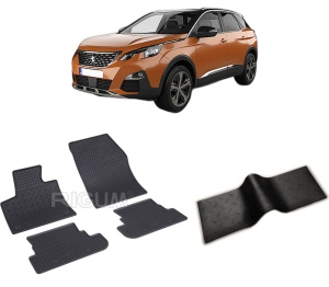 Set 5 covorase PEUGEOT 3008 II PHEV din 09.2019-PREZENT, cu covoras tunel median, CAROSERIE SUV, Presuri cauciuc 100%, compatibil cu autoturismul PEUGEOT 3008 II PHEV, Rigum - Img 2