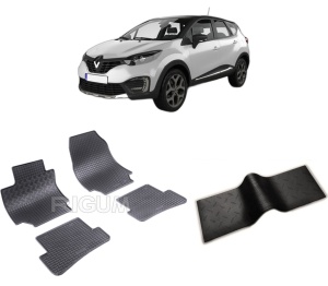 Set 5 covorase RENAULT CAPTUR I din 04.2013-12.2019, cu covoras tunel median, CAROSERIE SUV, Presuri cauciuc 100%, compatibil cu autoturismul RENAULT CAPTUR I, Rigum - Img 2