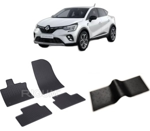 Set 5 covorase RENAULT CAPTUR II E-TECH FULL HYBRID din 08.2022-PREZENT, cu covoras tunel median, CAROSERIE SUV, Presuri cauciuc 100%, compatibil cu autoturismul RENAULT CAPTUR II E-TECH FULL HYBRID, Rigum - Img 2