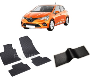 Set 5 covorase RENAULT CLIO V din 09.2019-PREZENT, cu covoras tunel median, CAROSERIE HATCHBACK, Presuri cauciuc 100%, compatibil cu autoturismul RENAULT CLIO V, Rigum - Img 2