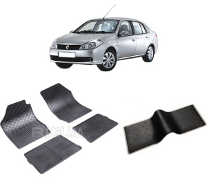 Set 5 covorase RENAULT SYMBOL I din 2001-2008, cu covoras tunel median, CAROSERIE SEDAN, Presuri cauciuc 100%, compatibil cu autoturismul RENAULT SYMBOL I, Rigum - Img 2