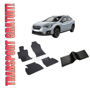 Set 5 covorase SUBARU XV E-BOXER din 12.2019-PREZENT, cu covoras tunel median, CAROSERIE SUV, Presuri cauciuc 100%, compatibil cu autoturismul SUBARU XV E-BOXER, Rigum