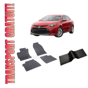 Set 5 covorase TOYOTA COROLLA XI din 08.2013-06.2018, cu covoras tunel median, CAROSERIE SEDAN E160/E170/E180, Presuri cauciuc 100%, compatibil cu autoturismul TOYOTA COROLLA XI, Rigum