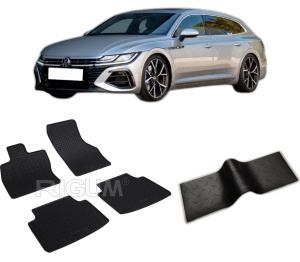 Set 5 covorase VOLKSWAGEN ARTEON SHOOTING BRAKE din 08.2020-PREZENT, cu covoras tunel median, CAROSERIE COMBI, Presuri cauciuc 100%, compatibil cu autoturismul VOLKSWAGEN ARTEON SHOOTING BRAKE, Rigum - Img 2