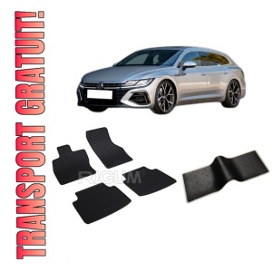 Set 5 covorase VOLKSWAGEN ARTEON SHOOTING BRAKE din 08.2020-PREZENT, cu covoras tunel median, CAROSERIE COMBI, Presuri cauciuc 100%, compatibil cu autoturismul VOLKSWAGEN ARTEON SHOOTING BRAKE, Rigum