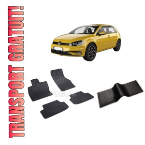 Set 5 covorase VOLKSWAGEN GOLF 8 din 12.2019-PREZENT, cu covoras tunel median, CAROSERIE HATCHBACK, Presuri cauciuc 100%, compatibil cu autoturismul VOLKSWAGEN GOLF 8, Rigum