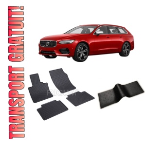 Set 5 covorase VOLVO V 90 II din 09.2016-PREZENT, cu covoras tunel median, CAROSERIE COMBI, Presuri cauciuc 100%, compatibil cu autoturismul VOLVO V 90 II, Rigum