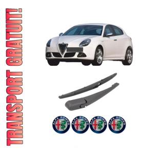 Set brat stergator spate cu lamela pentru ALFA ROMEO GIULIETTA (940_) din 2010-2020, pentru spate, din cauciuc siliconat rezistent, 4 stickere auto ALFA ROMEO