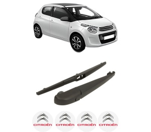 Set brat stergator spate cu lamela pentru CITROEN C1 II (PA_, PS_) din 2014-2021, pentru spate, din cauciuc siliconat rezistent, 4 stickere auto CITROEN v2346