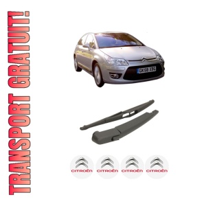 Set brat stergator spate cu lamela pentru CITROEN C4 II (NC_) din 2009-2018, pentru spate, din cauciuc siliconat rezistent, 4 stickere auto CITROEN