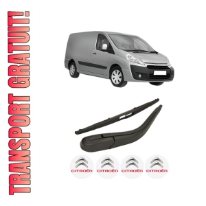 Set brat stergator spate cu lamela pentru CITROEN JUMPY II Van din 2007-2016, pentru spate, din cauciuc siliconat rezistent, 4 stickere auto CITROEN
