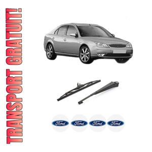 Set brat stergator spate cu lamela pentru FORD MONDEO III (B5Y) din 2000-2007, pentru spate, din cauciuc siliconat rezistent, 4 stickere auto FORD