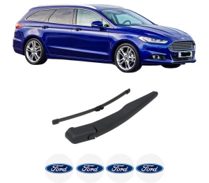 Set brat stergator spate cu lamela pentru FORD MONDEO V Turnier (CF) din 2014-2019, pentru spate, din cauciuc siliconat rezistent, 4 stickere auto FORD v2046