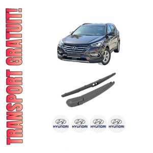 Set brat stergator spate cu lamela pentru HYUNDAI SANTA FÉ III (DM, DMA) din 2012-2018, pentru spate, din cauciuc siliconat rezistent, 4 stickere auto HYUNDAI