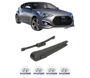 Set brat stergator spate cu lamela pentru HYUNDAI VELOSTER (FS) din 2011-2017, pentru spate, din cauciuc siliconat rezistent, 4 stickere auto HYUNDAI v1868