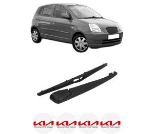 Set brat stergator spate cu lamela pentru KIA PICANTO I (SA) din 2004-2011, pentru spate, din cauciuc siliconat rezistent, 4 stickere auto KIA v1685