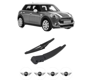 Set brat stergator spate cu lamela pentru MINI MINI (F55) din 2013-2020, pentru spate, din cauciuc siliconat rezistent, 4 stickere auto MINI v1360