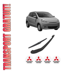 Set brat stergator spate cu lamela pentru MITSUBISHI MIRAGE / SPACE STAR VI Hatchback (A0_A) din 2012-2014, pentru spate, din cauciuc siliconat rezistent, 4 stickere auto MITSUBISHI