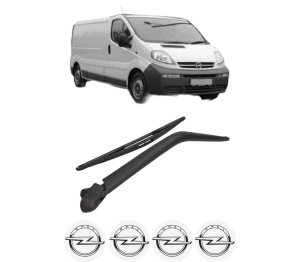 Set brat stergator spate cu lamela pentru OPEL VIVARO A Van (X83) din 2001-2014, pentru spate, din cauciuc siliconat rezistent, 4 stickere auto OPEL v1055