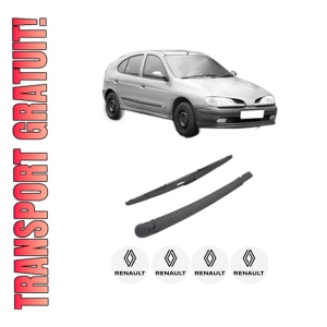 Set brat stergator spate cu lamela pentru RENAULT MEGANE I (BA0/1_) din 1996-2003, pentru spate, din cauciuc siliconat rezistent, 4 stickere auto RENAULT