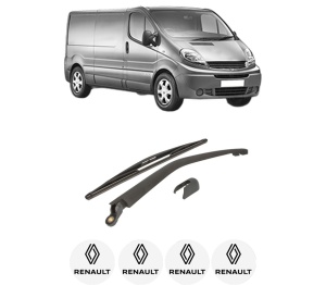 Set brat stergator spate cu lamela pentru RENAULT TRAFIC II Van (FL) din 2001-2006, pentru spate, din cauciuc siliconat rezistent, 4 stickere auto RENAULT v636