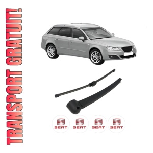 Set brat stergator spate cu lamela pentru SEAT EXEO ST (3R5) din 2009-2013, pentru spate, din cauciuc siliconat rezistent, 4 stickere auto SEAT