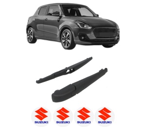 Set brat stergator spate cu lamela pentru SUZUKI SWIFT V (AZ) din 2017, pentru spate, din cauciuc siliconat rezistent, 4 stickere auto SUZUKI v397