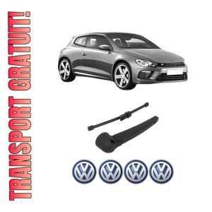 Set brat stergator spate cu lamela pentru Volkswagen SCIROCCO III (137, 138) din 2008-2017, pentru spate, din cauciuc siliconat rezistent, 4 stickere auto Volkswagen