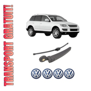 Set brat stergator spate cu lamela pentru Volkswagen TOUAREG (7LA, 7L6, 7L7) din 2002-2010, pentru spate, din cauciuc siliconat rezistent, 4 stickere auto Volkswagen