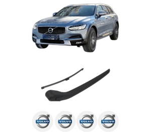Set brat stergator spate cu lamela pentru VOLVO V90 II Cross Country (236) din 2017, pentru spate, din cauciuc siliconat rezistent, 4 stickere auto VOLVO v30