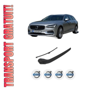 Set brat stergator spate cu lamela pentru VOLVO V90 II Estate (235) din 2017-2021, pentru spate, din cauciuc siliconat rezistent, 4 stickere auto VOLVO