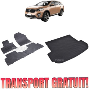 Set Covorase Auto Si Tavita Portbagaj KIA SORENTO III din 02.2015 - 07.2020, caroserie suv 5 locuri, 5 LOCURI