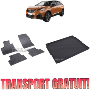 Set Covorase Auto Si Tavita Portbagaj PEUGEOT 3008 II din 11.2016 - 11.2023, caroserie suv, PORTBAGAJ INFERIOR SI SUPERIOR