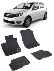 Set covorase Dacia Sandero II Hatchback 12.2012 - 12.2020 si 4 stickere rotunde Dacia accesorii pentru autoturismul tau - masina v4843