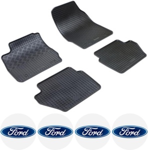 Set covorase Ford Fiesta VI Hatchback 10.2008 - 06.2017 si 4 stickere rotunde Ford accesorii pentru autoturismul tau - masina v4808