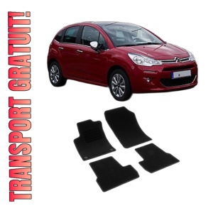 Set covorase mocheta Citroen C3 (2), 2009-2016, din mocheta, compatibile cu autoturismul Citroen C3 (2)