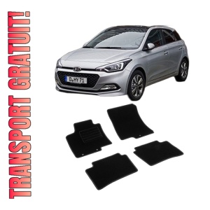 Set covorase mocheta Hyundai i20 (2), 2014-2020, din mocheta, compatibile cu autoturismul Hyundai i20 (2)
