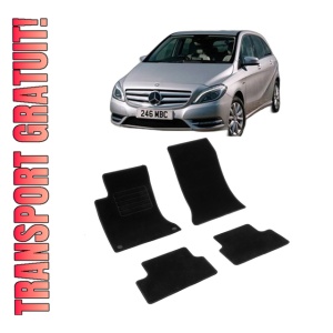 Set covorase mocheta Mercedes Clasa B W246, 2012-2018, din mocheta, compatibile cu autoturismul Mercedes Clasa B W246