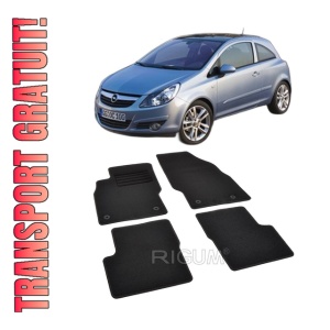 Set covorase mocheta Opel Corsa D 2006-2014, din mocheta, compatibile cu autoturismul Opel Corsa D