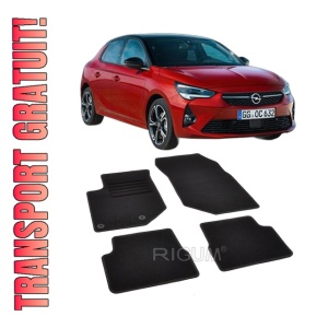 Set covorase mocheta Opel Corsa F 2019-prezent, din mocheta, compatibile cu autoturismul Opel Corsa F