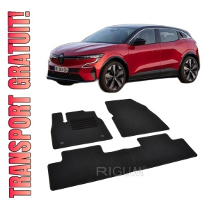 Set covorase mocheta Renault Megane E-Tech Electric 2022-prezent, din mocheta, compatibile cu autoturismul Renault Megane ETech Electric
