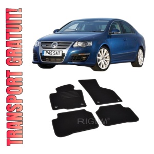 Set covorase mocheta VW Passat B6 (3C), 2005-2010 (cu sistem de fixare oval), din mocheta, compatibile cu autoturismul VW Passat B6 (3C)