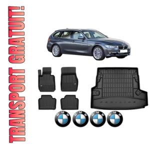 Set Covorase Presuri Auto Si Tavita Portbagaj BMW Seria 3 Touring (F31) din 2012-2019 BMW