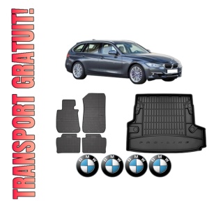 Set Covorase Presuri Auto Si Tavita Portbagaj BMW Seria 3 Touring (F31) din 2012-2019 BMW