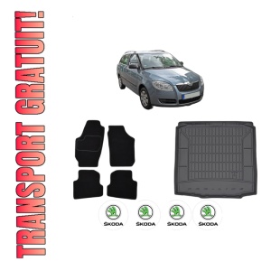 Set Covorase Presuri Auto Si Tavita Portbagaj SKODA FABIA II Combi (545) din 2007-2014 SKODA