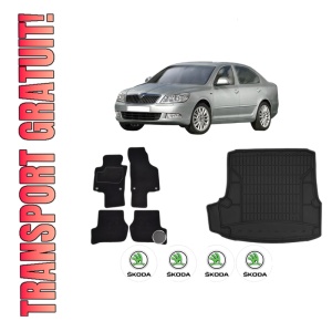 Set Covorase Presuri Auto Si Tavita Portbagaj SKODA Octavia II (1Z3) din 2004-2013 SKODA