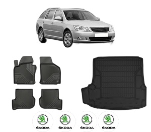 Set Covorase Presuri Auto Si Tavita Portbagaj SKODA Octavia II Combi (1Z5) din 2004-2013 SKODA - Img 2