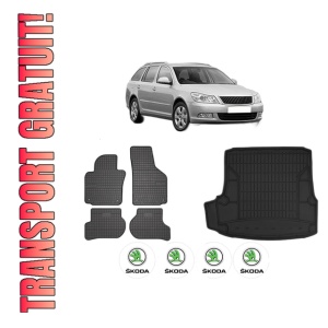 Set Covorase Presuri Auto Si Tavita Portbagaj SKODA Octavia II Combi (1Z5) din 2004-2013 SKODA